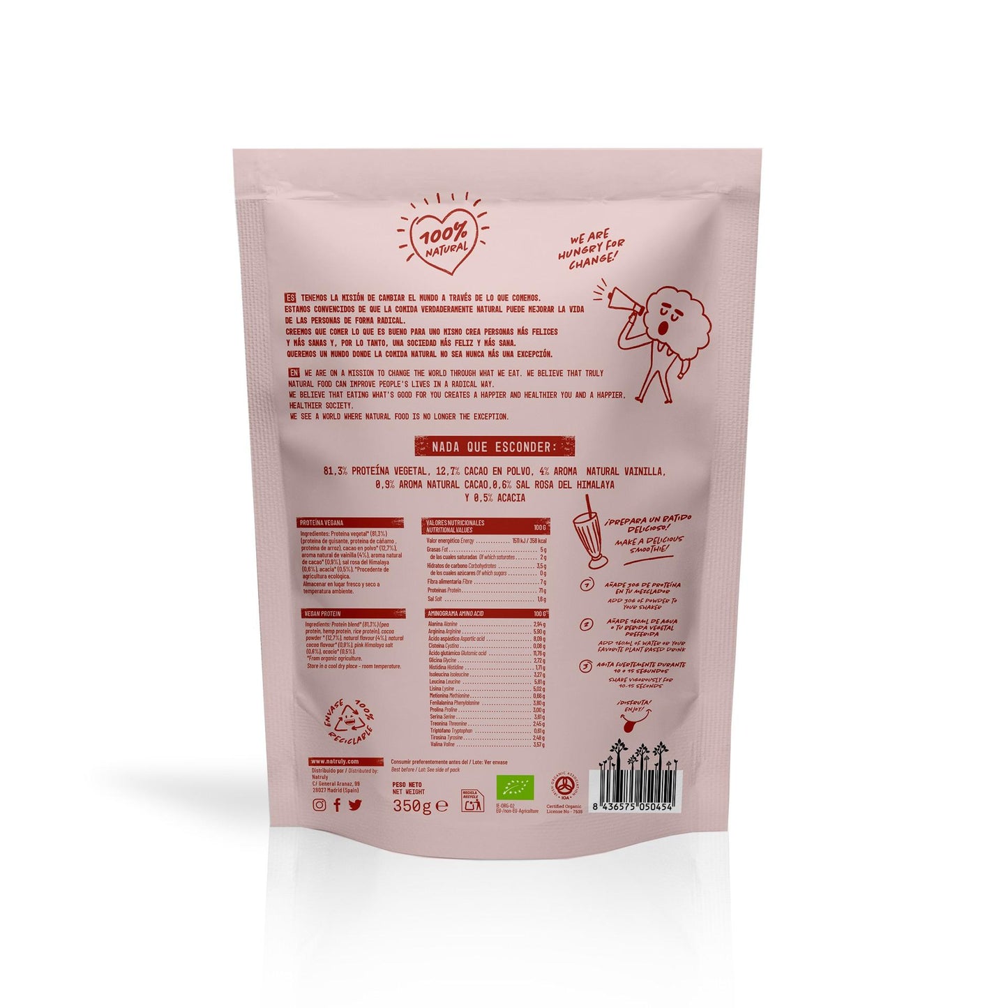 Veganes Protein Schokolade Natruly 350 g