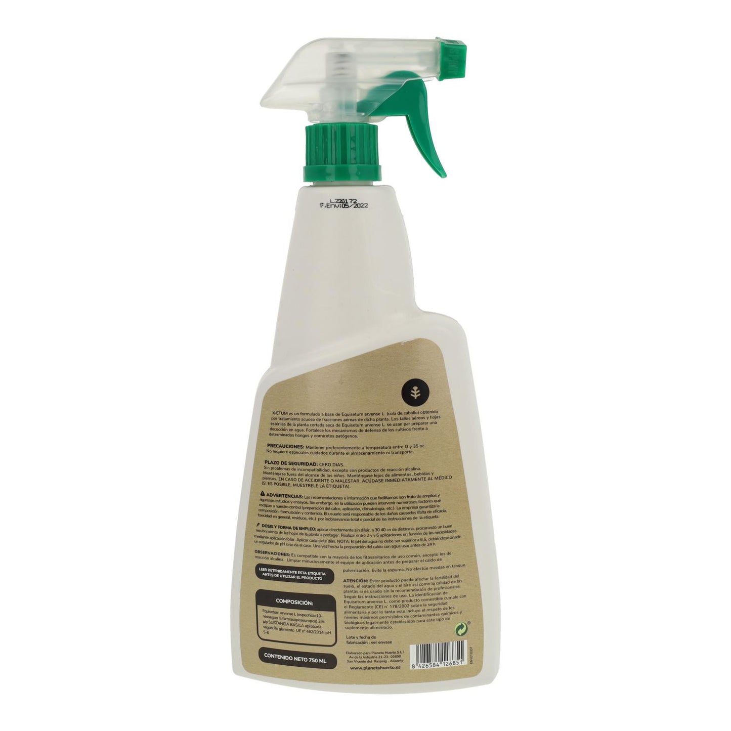 Fungicida pronto per l'uso a base di equiseto Planeta Huerto 750 ml