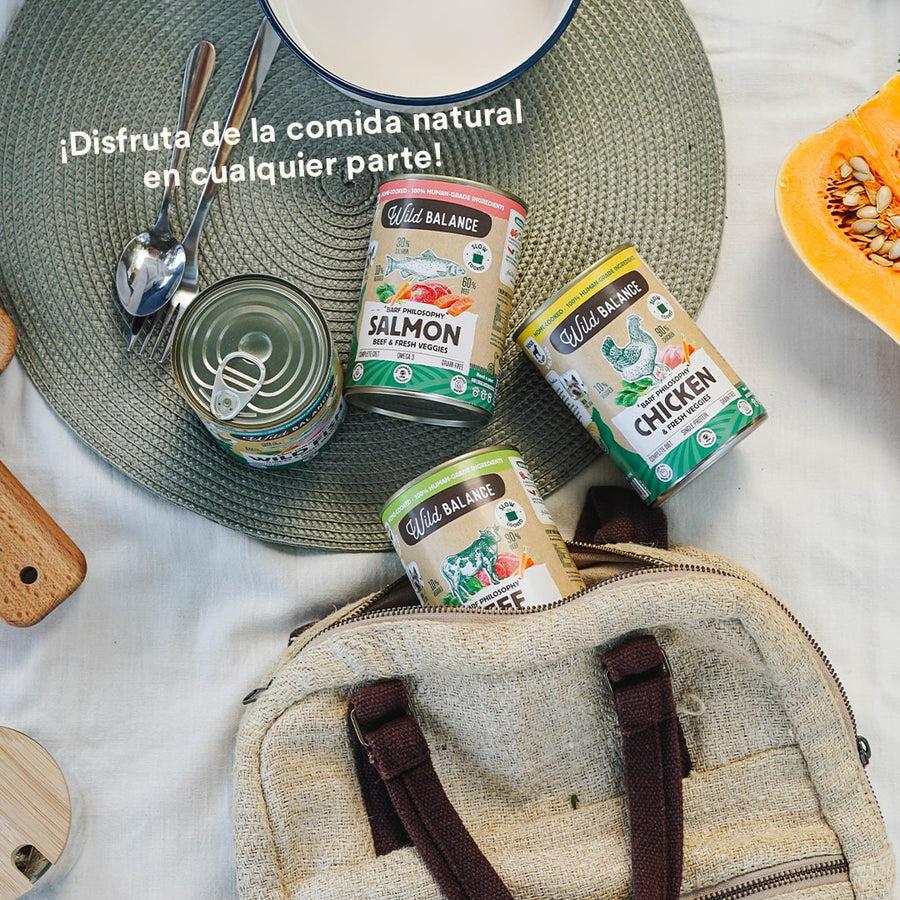Blik BARF zalm en rundvlees voor honden Wild Balance 400 g