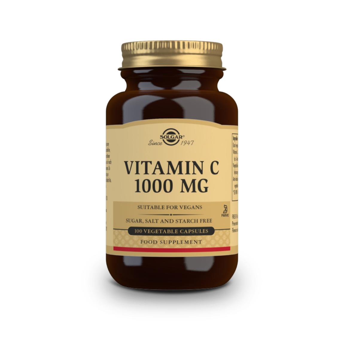 Vitamine C 1000 mg, 100 gélules végétales de 1000 mg