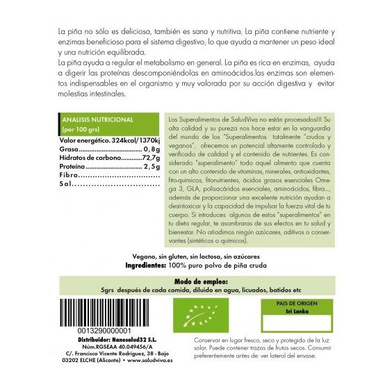 Ananas in polvere ECO Salud Viva 125 g