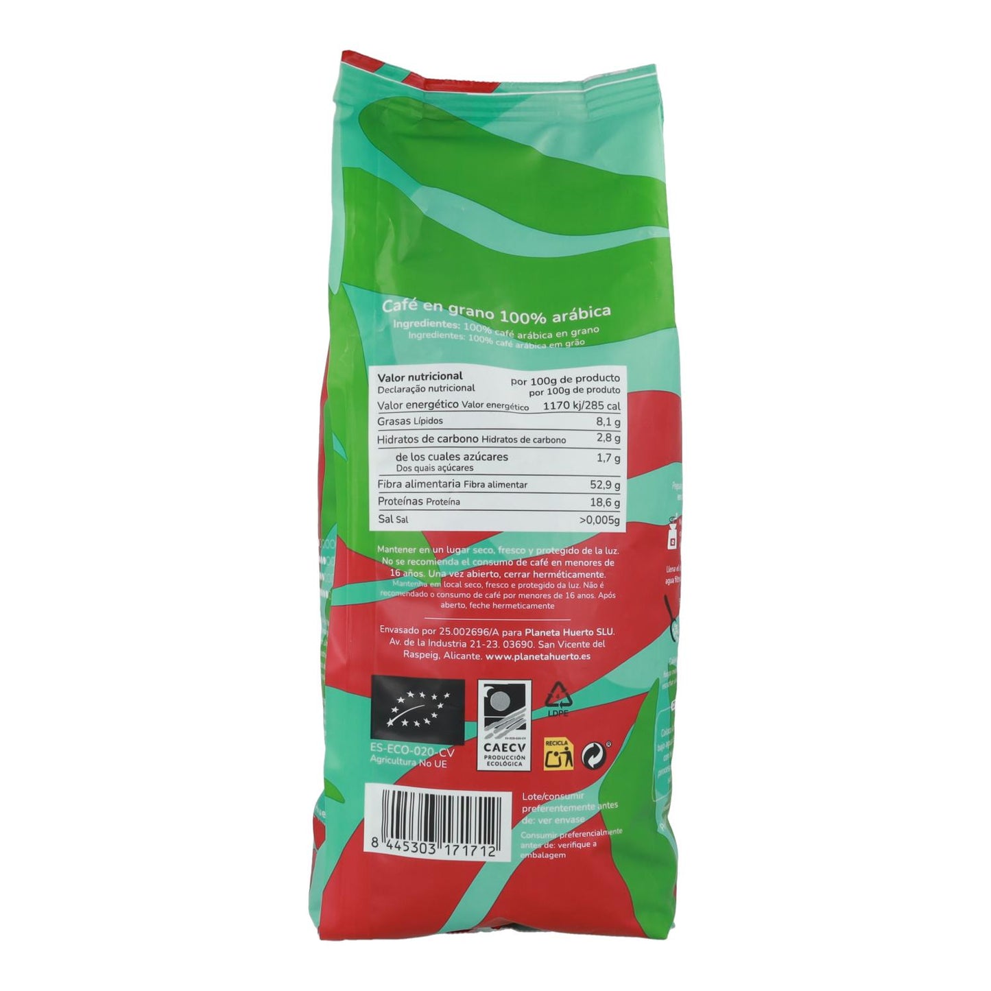 Kawa ziarnista Eco 100% Arabica Planeta Huerto 1 kg