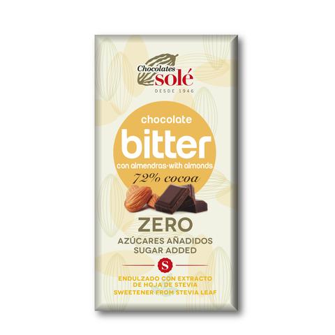 Schokoladentafel 72 % mit Stevia und Bittermandel 100 g Solé