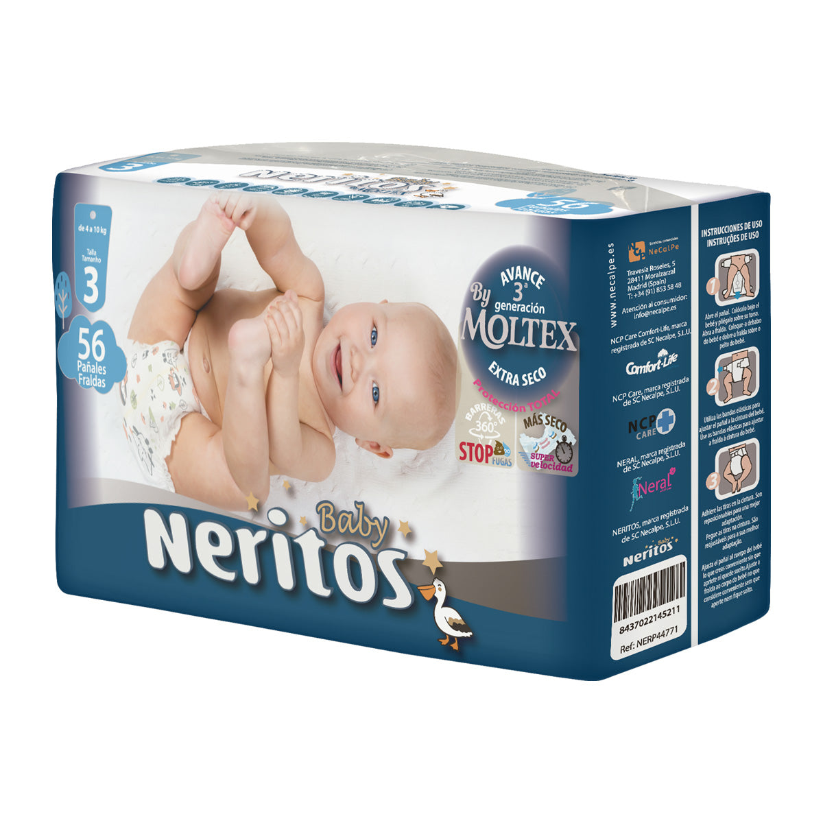 Windeln Neritos Baby by Moltex T3 (4-10 kg) 56 Stück