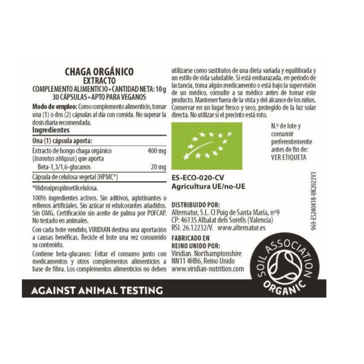 Bio-Chaga-Extrakt Viridian 30 Kapseln