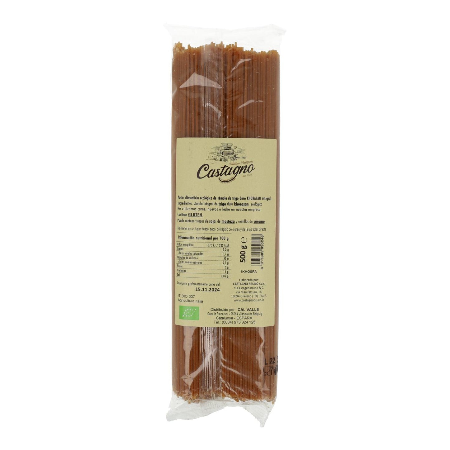 Spaghetti integrali di kamut ECO Castagno 500 g