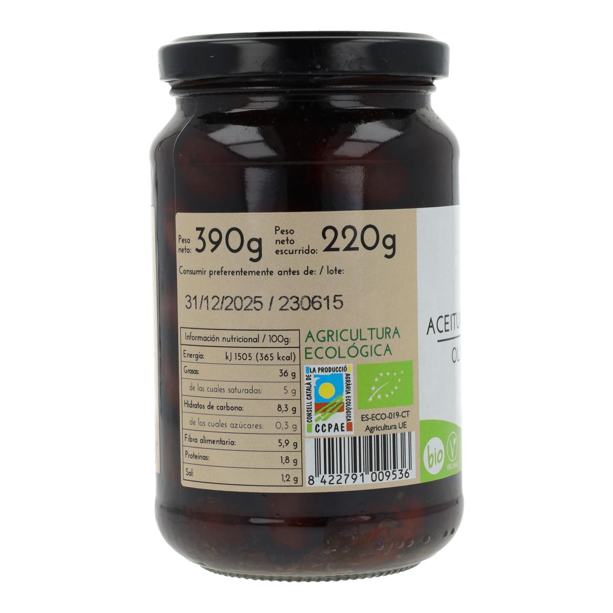 Svarta oliver från Aragón Vegetalia 220 g
