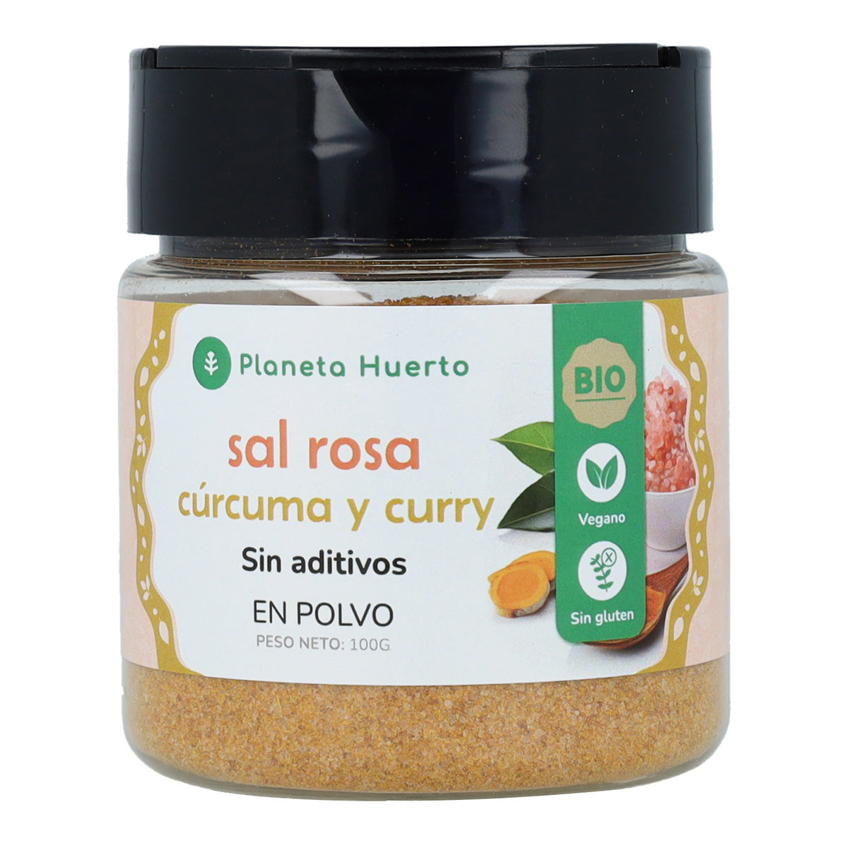 Sel rose au curry et au curcuma Planeta Huerto 100g