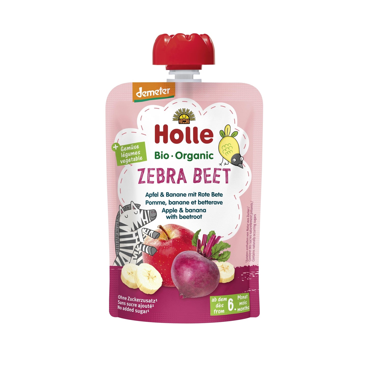ZEBRA BEET - Pomme, banane, betterave (à partir du 6e mois) Eco/Dem Holle 100 g