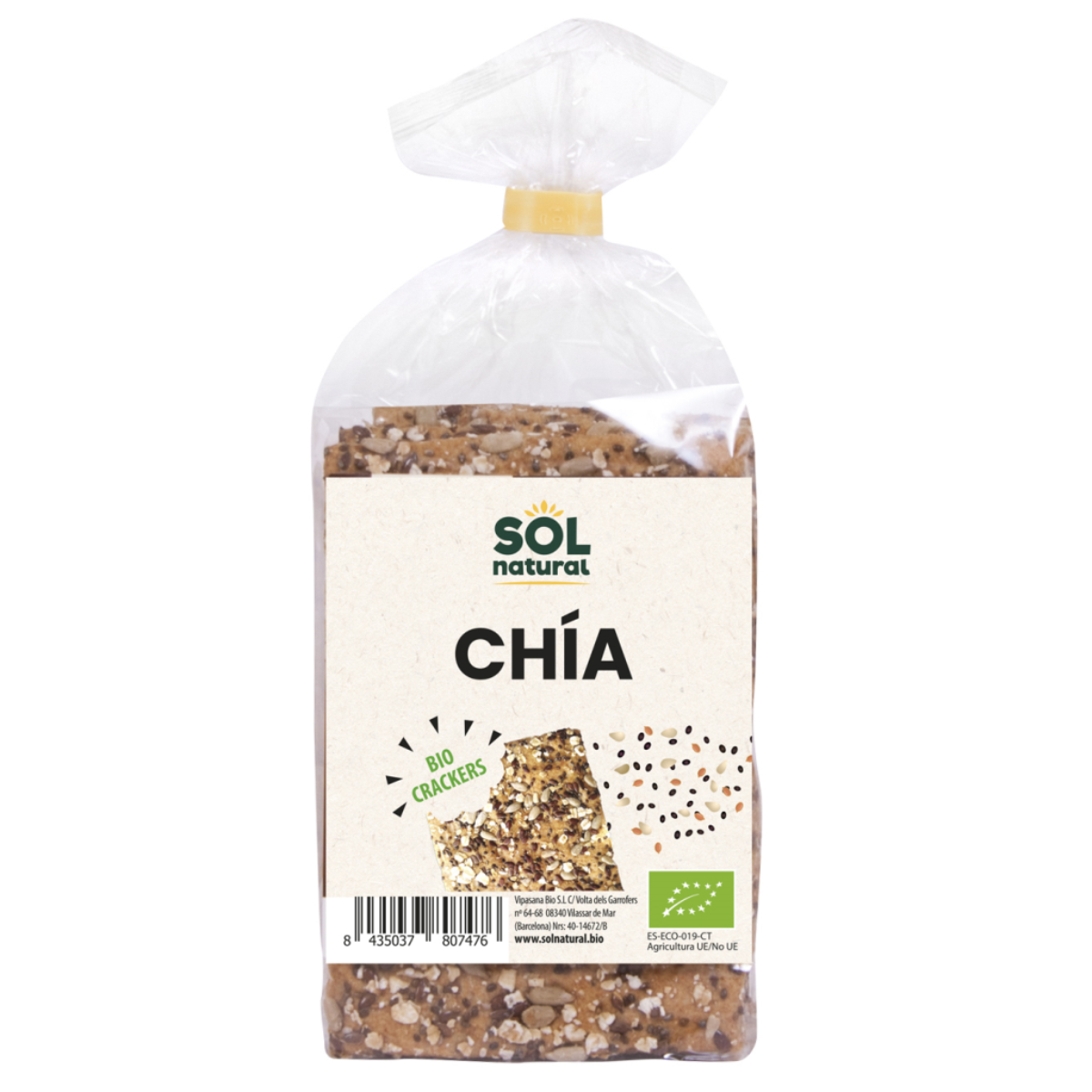 Crackers met chiazaad Bio Sol Natural 200 g