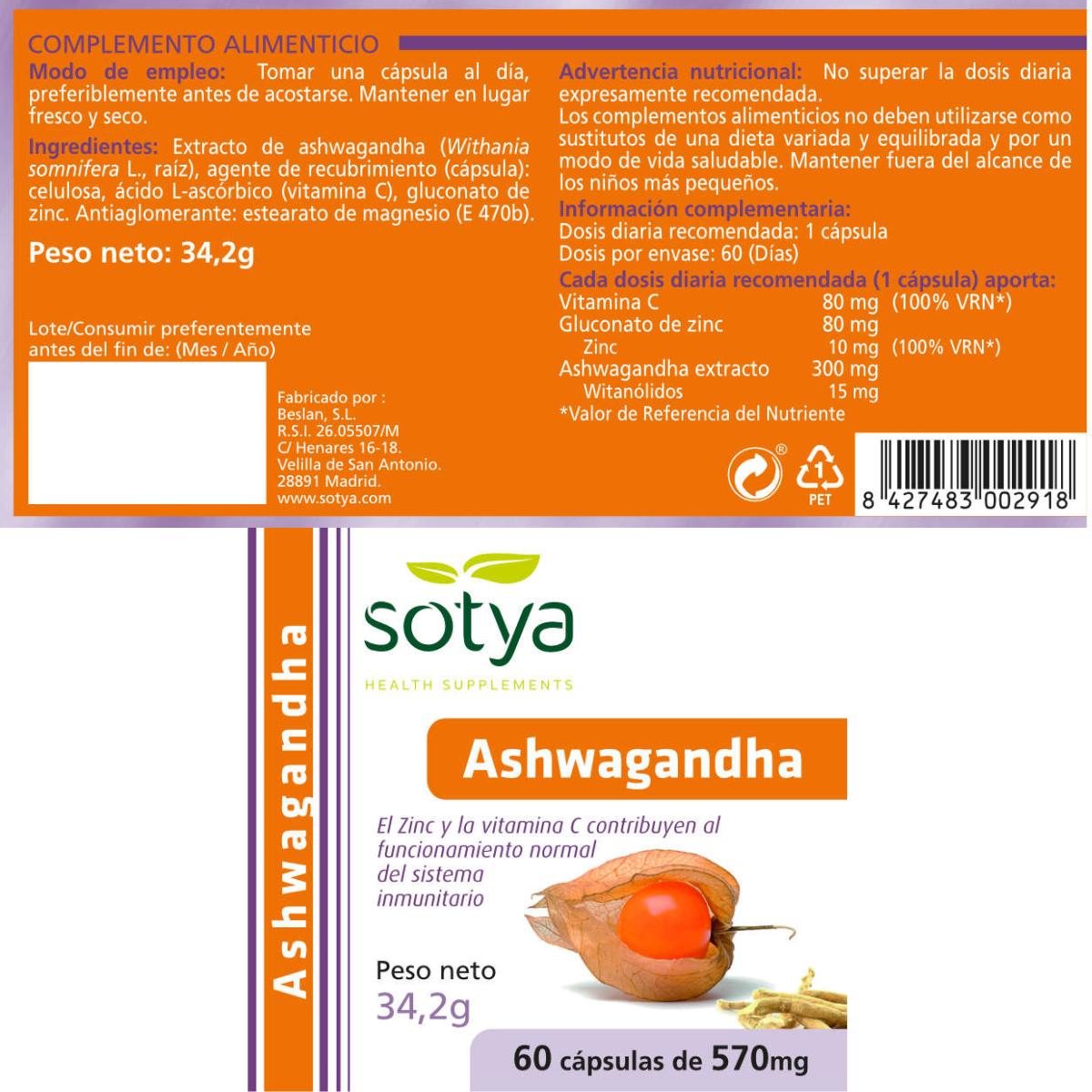 Sotya Ashwagandha 570 mg 60 Capsules