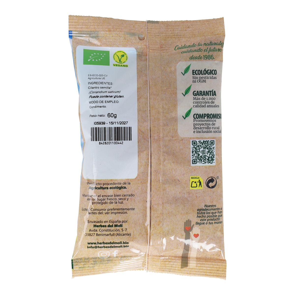 Nasiona kolendry Herbes del Molí, 60 g