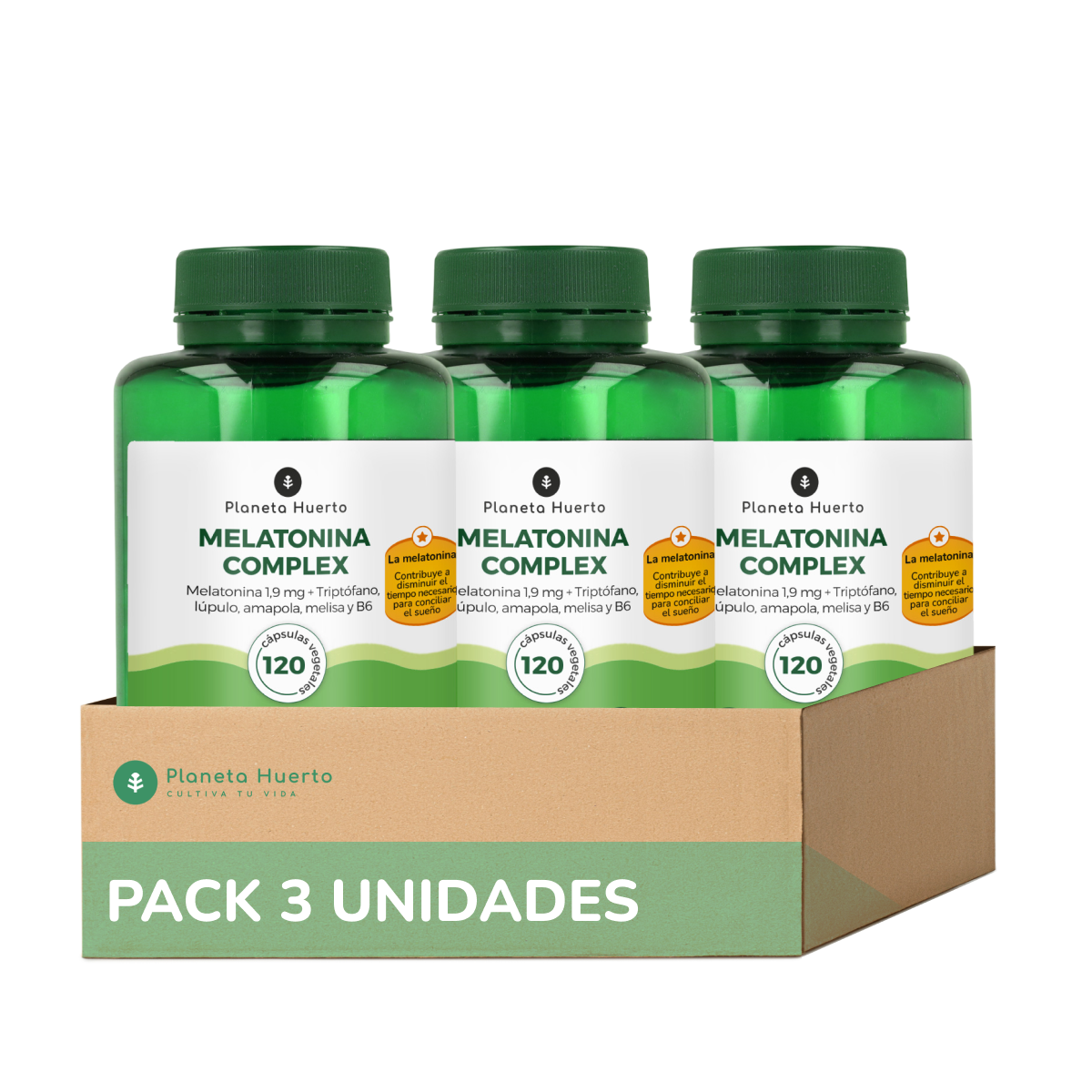 Pak 3xMelatonine complex Planeta Huerto 120 caps