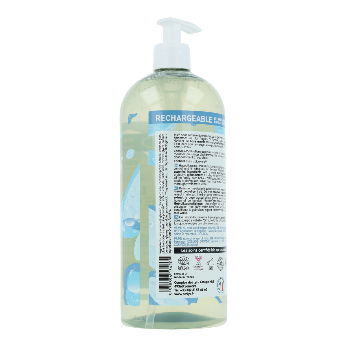 Gel douche universel sans parfum Coslys, 1 l