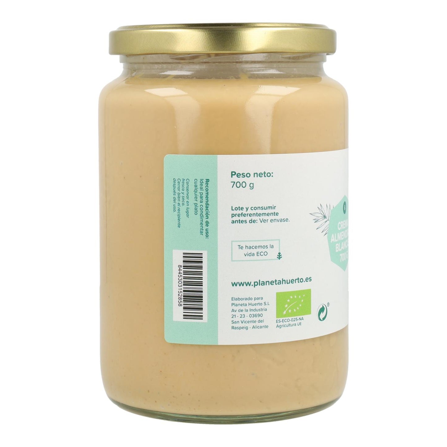 Crema de Almendras Blancas ECO Planeta Huerto 700 g