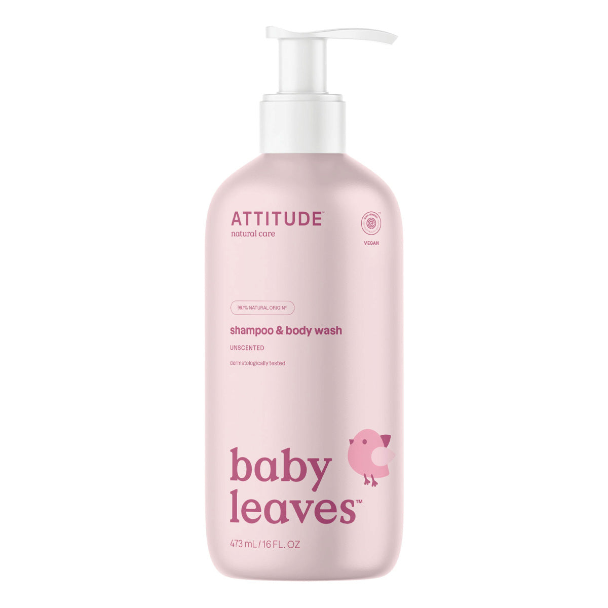 Shampoo e gel per bambini 2 in 1 senza profumo Attitude 473 ml