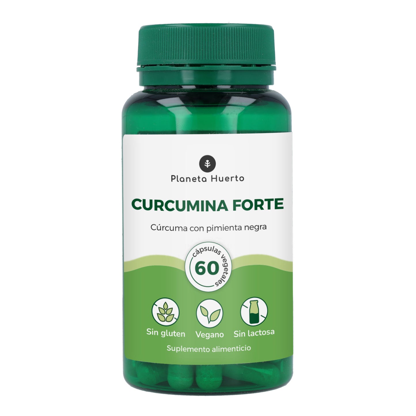 Curcumine forte kurkuma met zwarte peper Planeta Huerto 60 plantaardige capsules