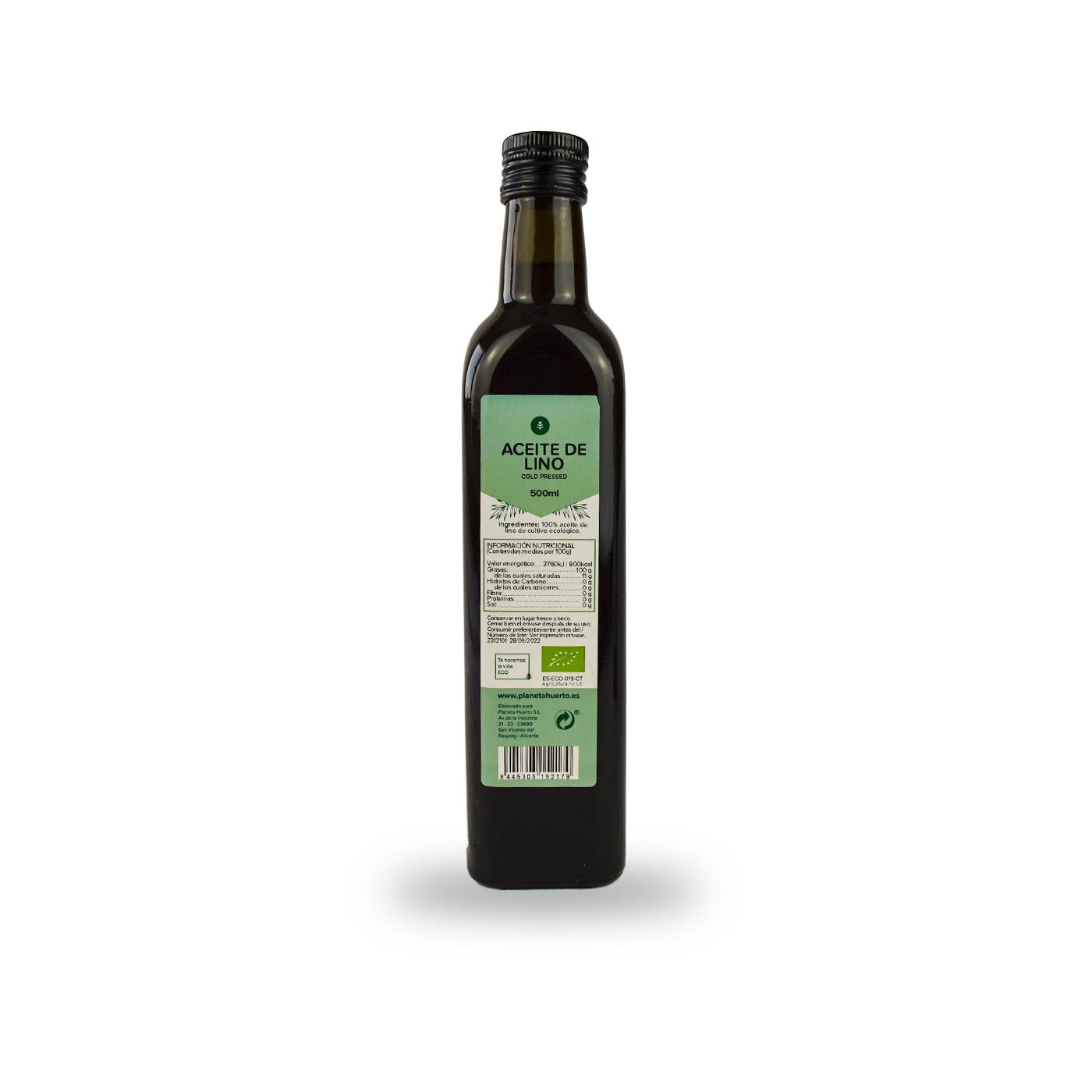 Olej lniany tłoczony na zimno Planeta Huerto 500 ml
