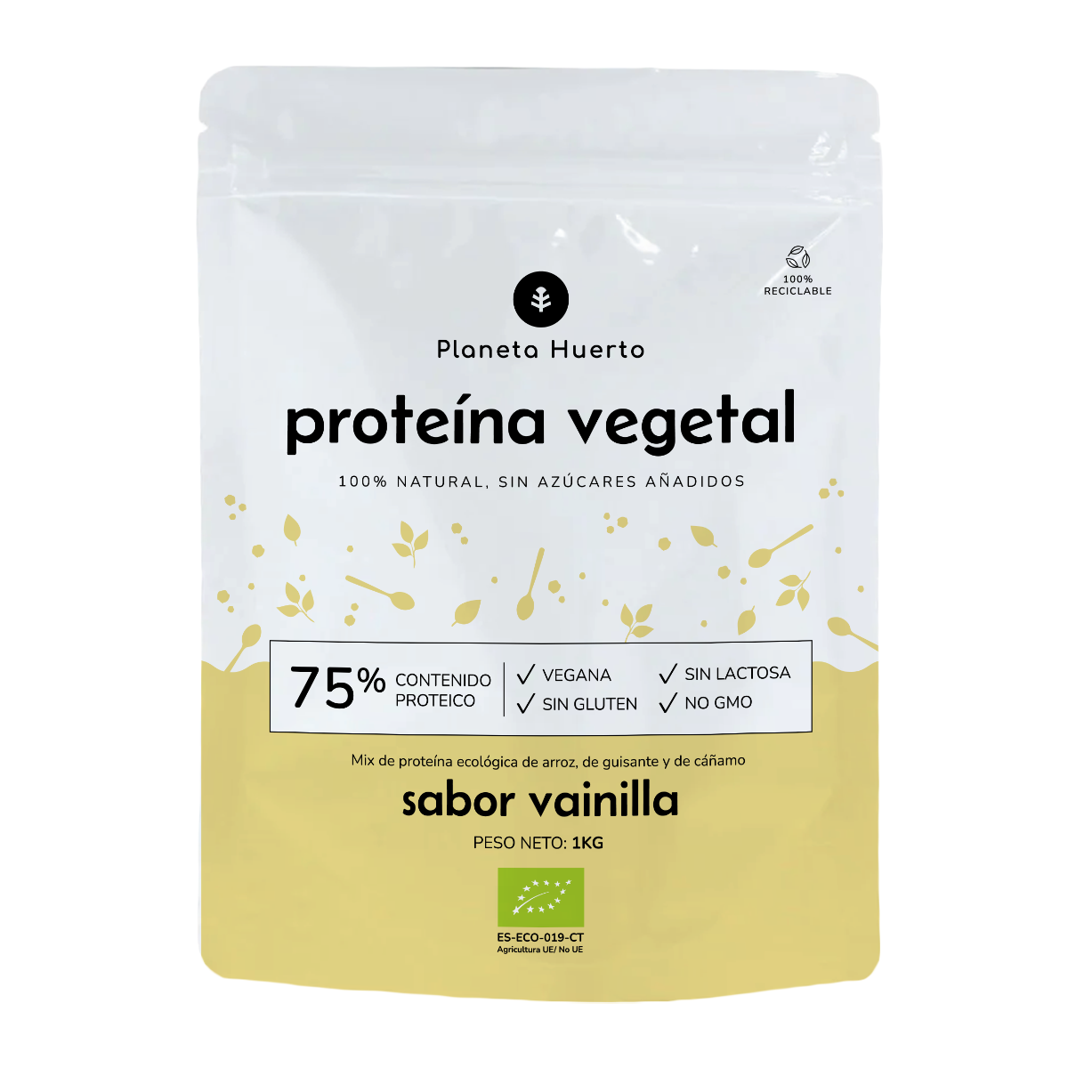 Pflanzliches Eiweiß Eco 75% Vanille Planeta Huerto 1Kg