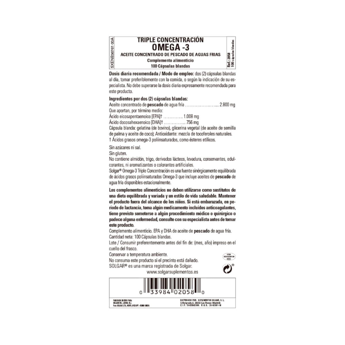 2er-Pack Omega 3 dreifach konzentriert, 100 Kapseln