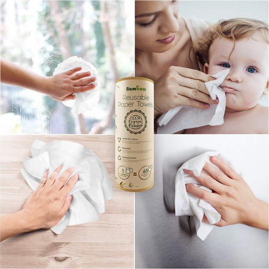 Lingettes nettoyantes réutilisables en bambou Bambaw