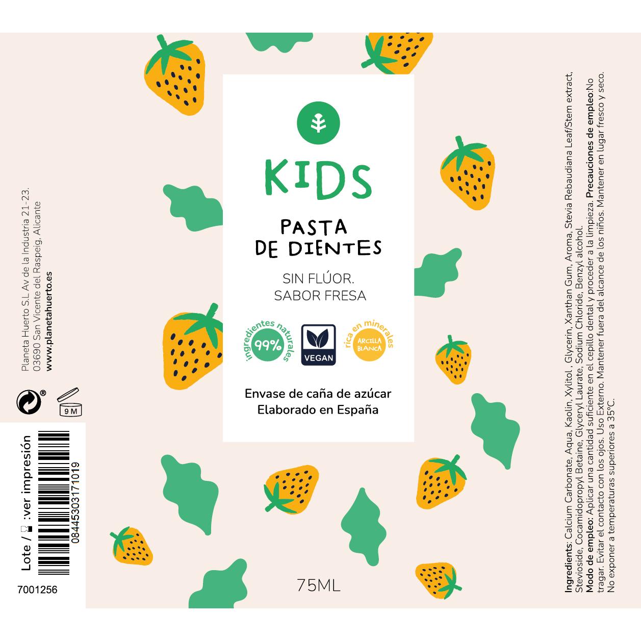 Fluoridfreie Kinderzahnpasta Strawberry Planet Garden 75 ml