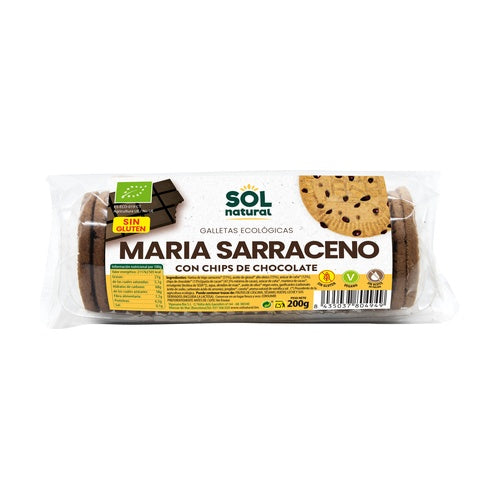 Biscotti María di grano saraceno con gocce di cioccolato bio Sol Natural 200 g