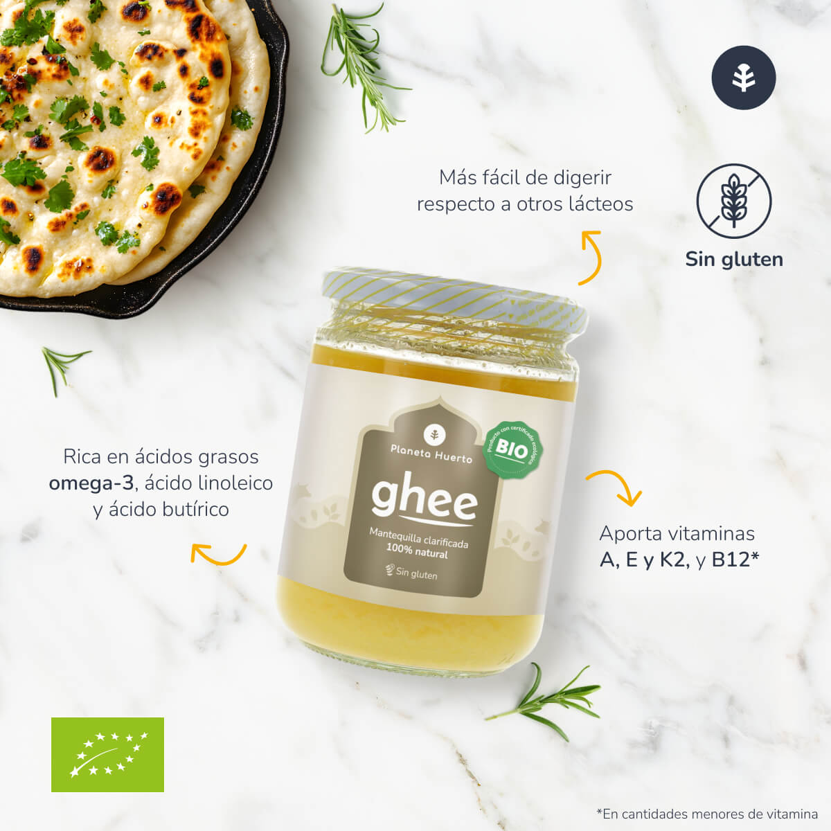 Ghee geklärte Butter ECO Planeta Huerto 500 g