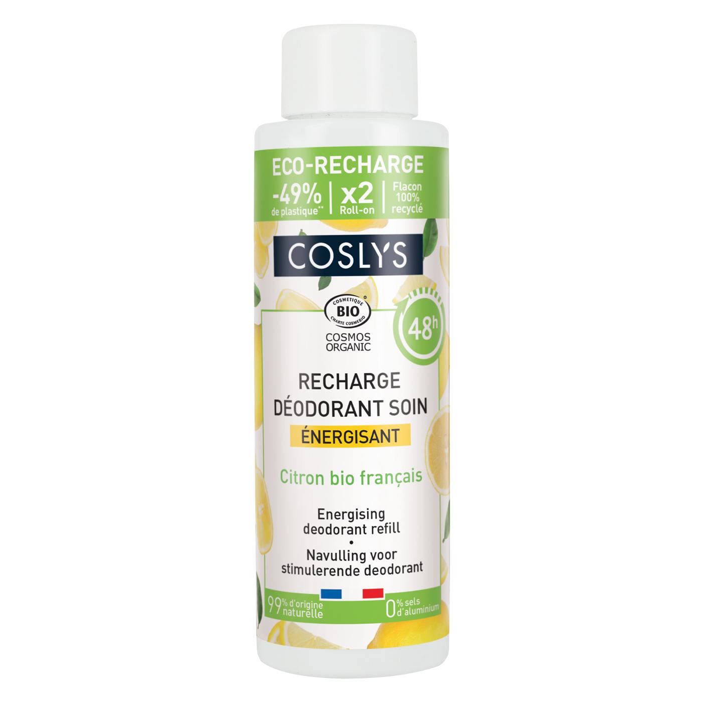 Coslys energigivande deodorantrefill med citrondoft 100 ml