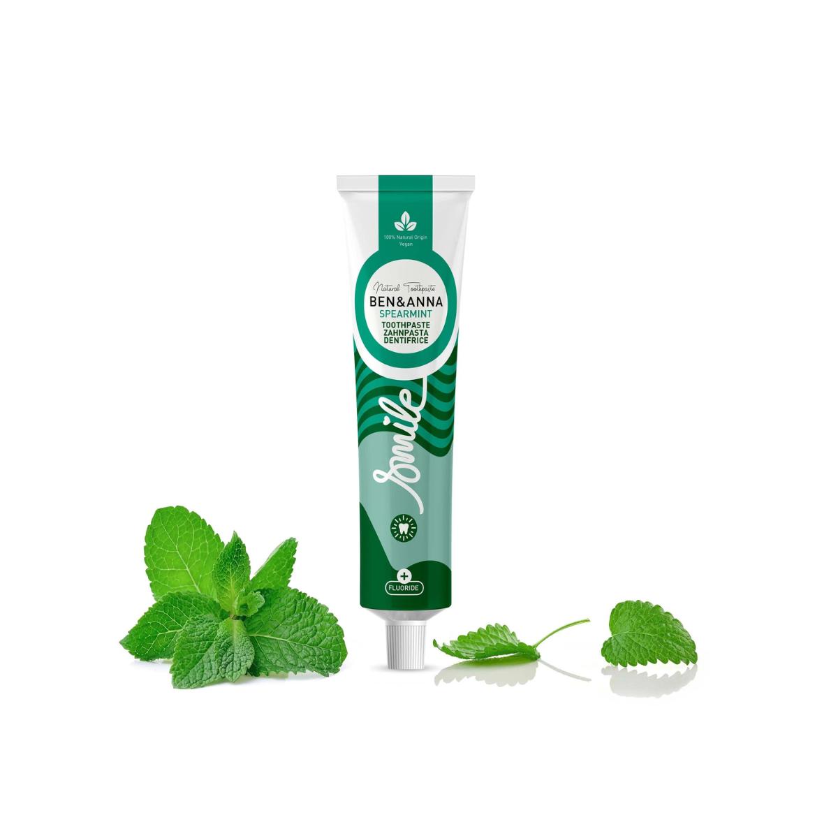 Ben & Anna Green Mint Toothpaste with Fluoride 75 ml tube