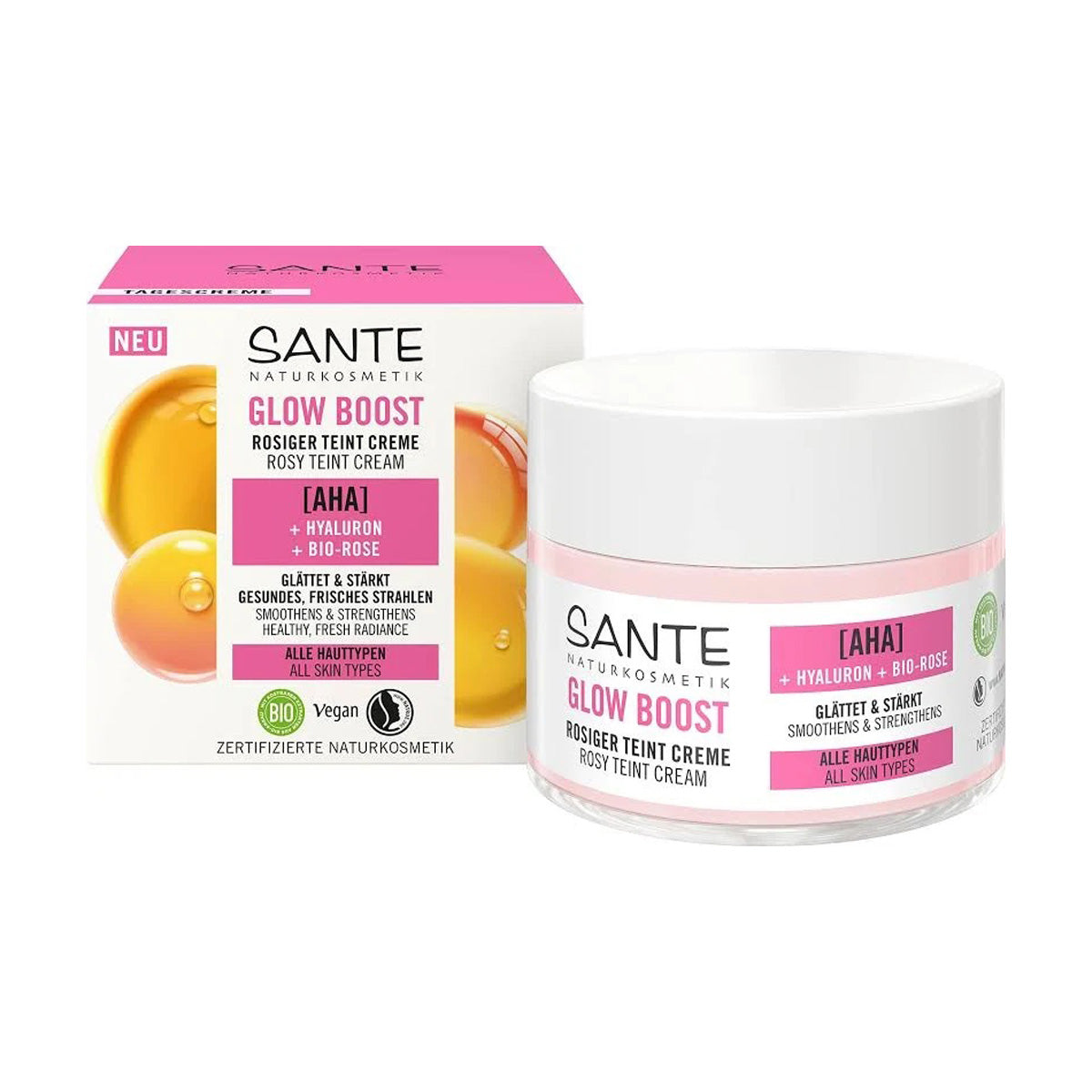 Crema rosada glow boost Sante 50 ml