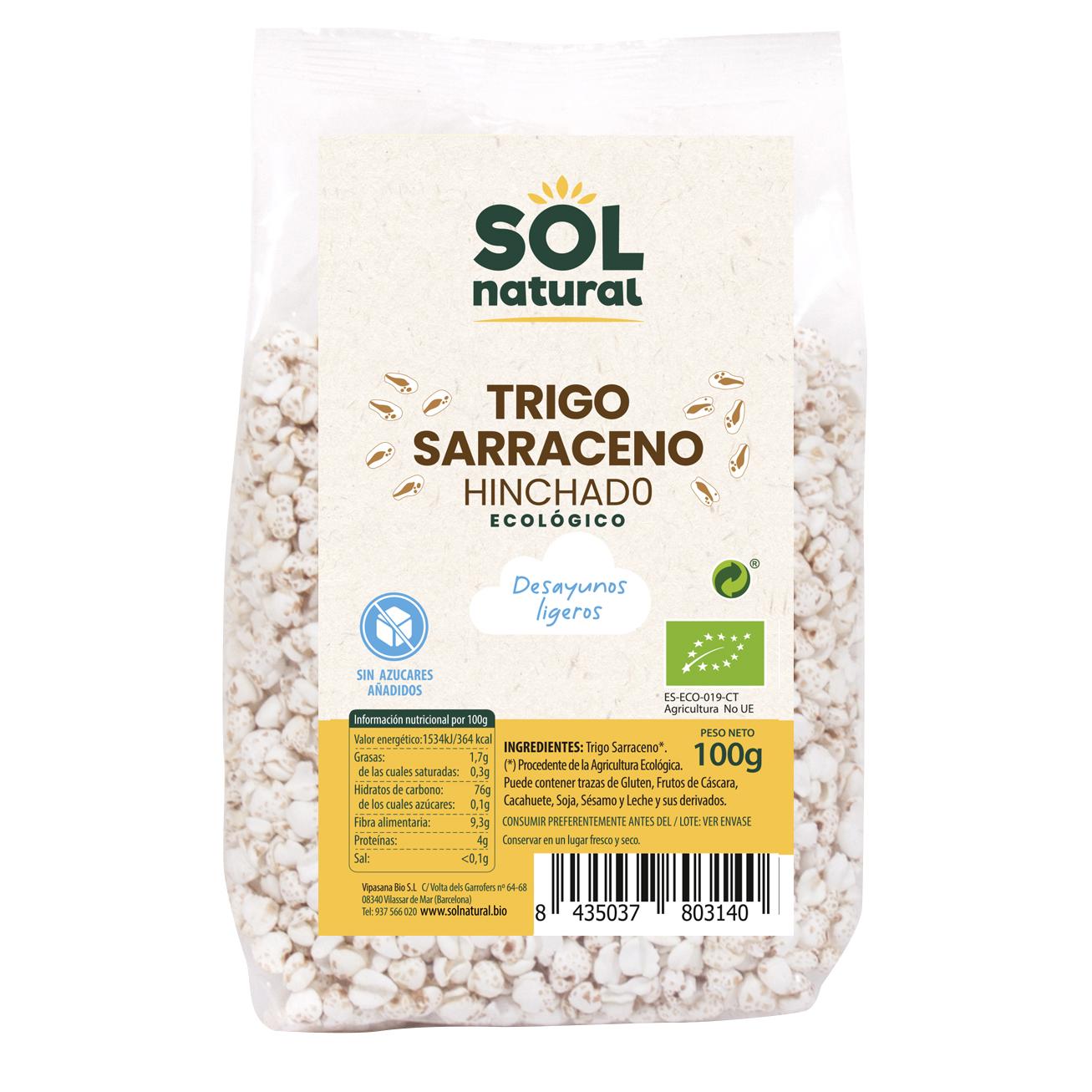 Organic puffed buckwheat Sol Natural 100 g