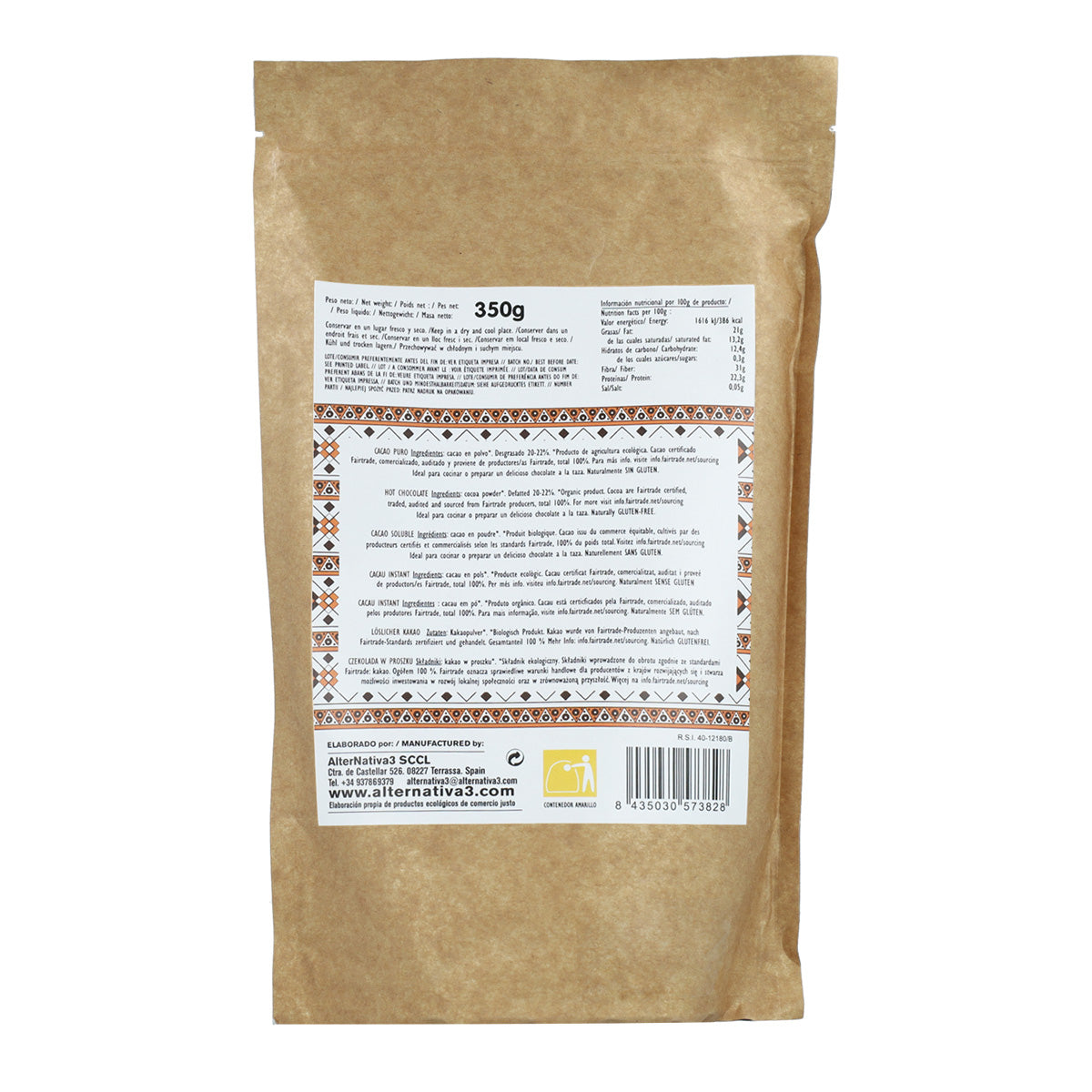 Cacao puro biologico premium Alternativa 350 g