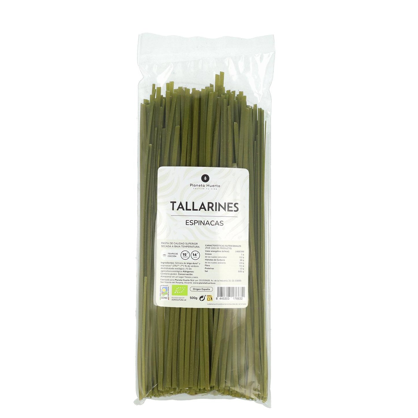 Spinach tagliatelle ECO Planeta Huerto 500gr