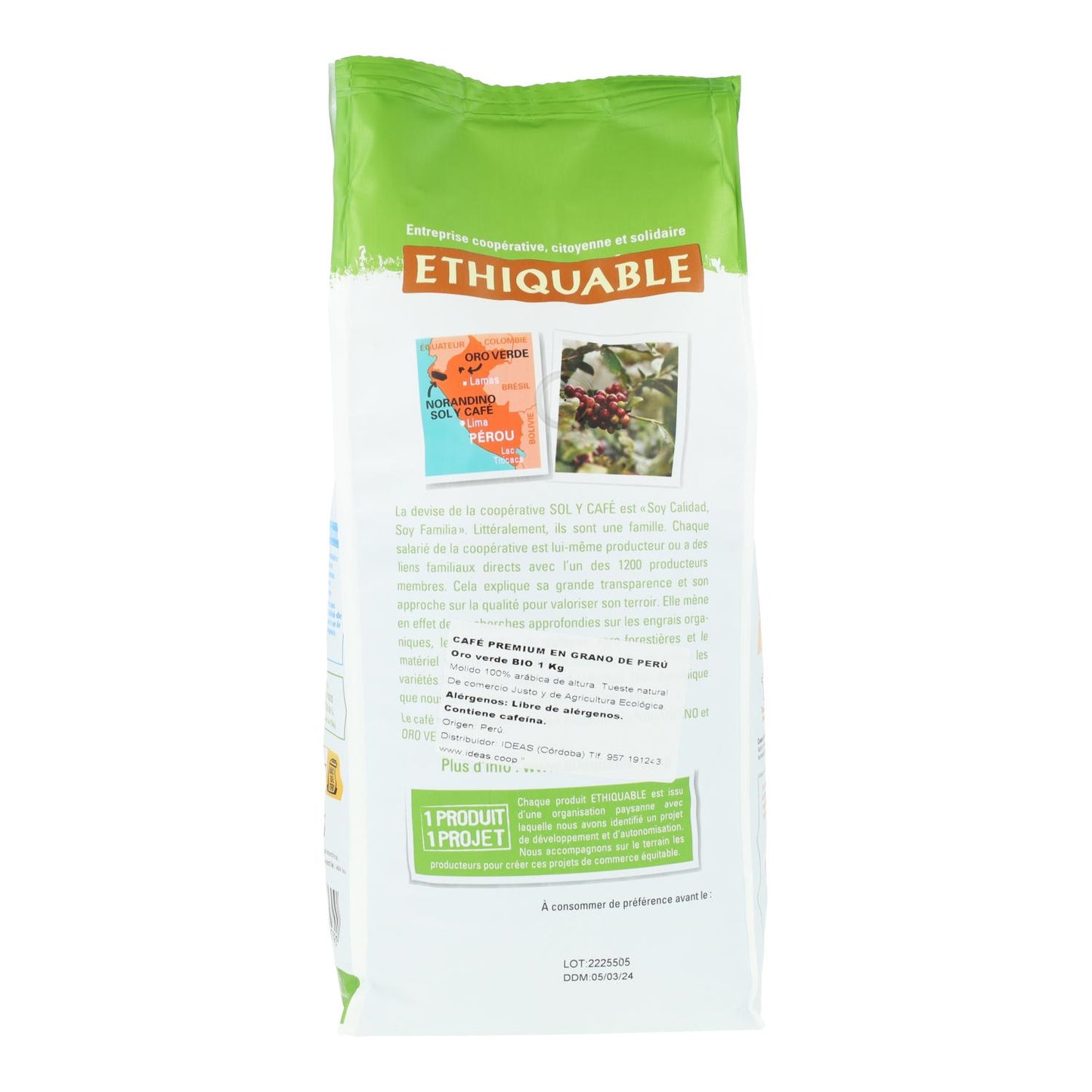 Caffè Premium in grani Perú Oro verde BIO Fair Trade 1 kg