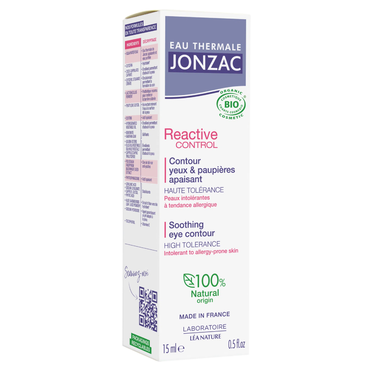 Lugnande ögonkräm Reactive Control Eau Thermale Jonzac 15 ml