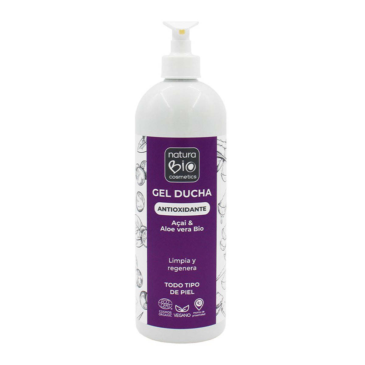 Aloe & Açai antioxidant shower gel 740 ml NaturaBIO