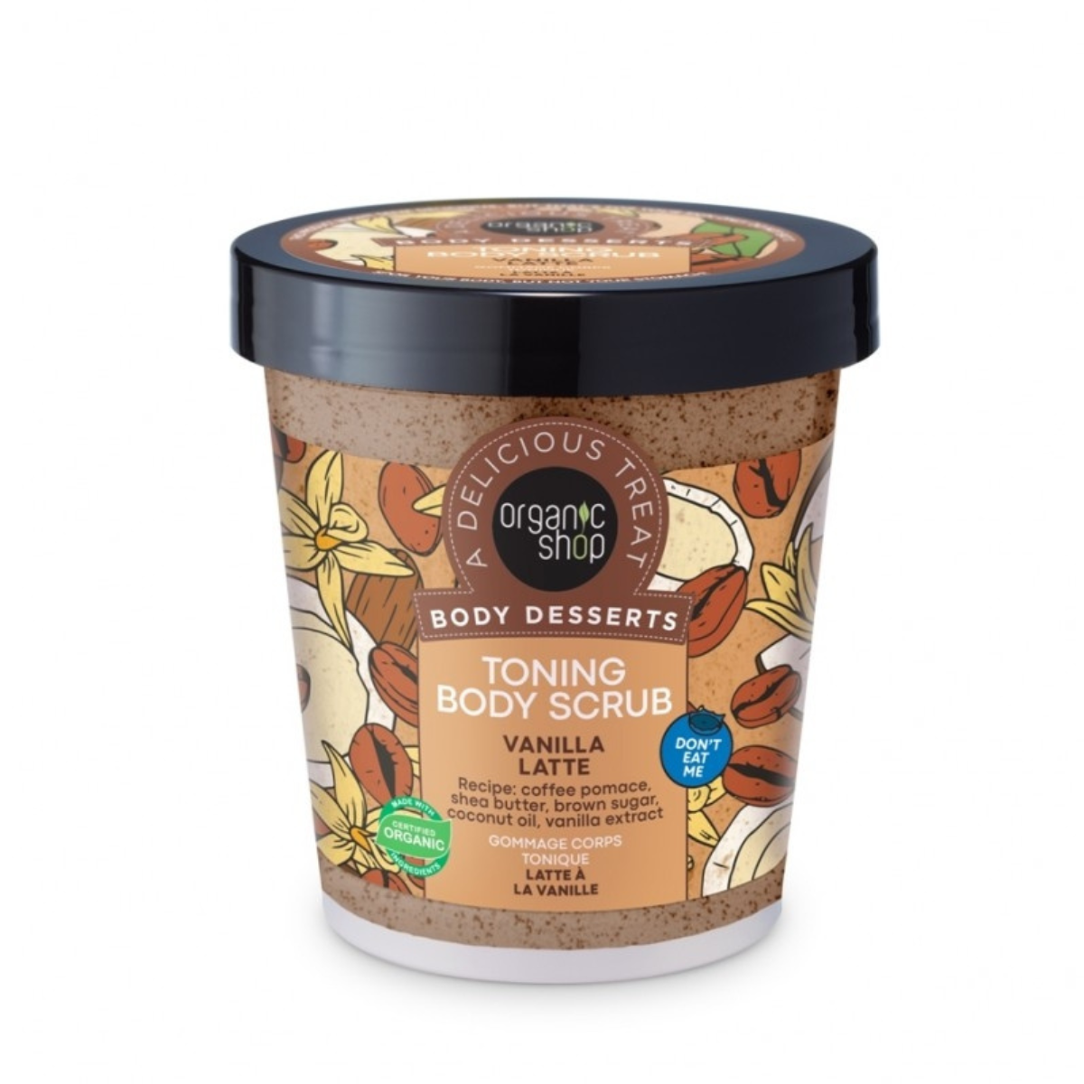 Gommage corporel tonifiant au lait de vanille Organic Shop 450 ml