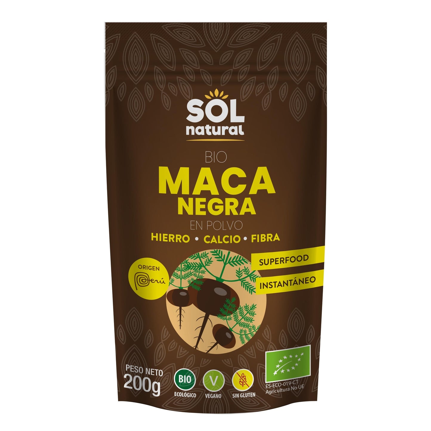 Sol Natural ekologiskt svart maca-pulver 200 g