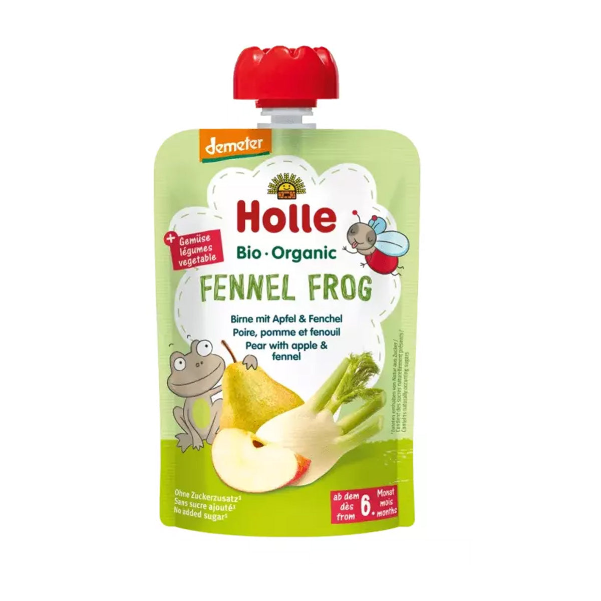 Biologische smoothie van peer, appel en venkel (vanaf 6 maanden) FENNEL FROG Holle 100 g