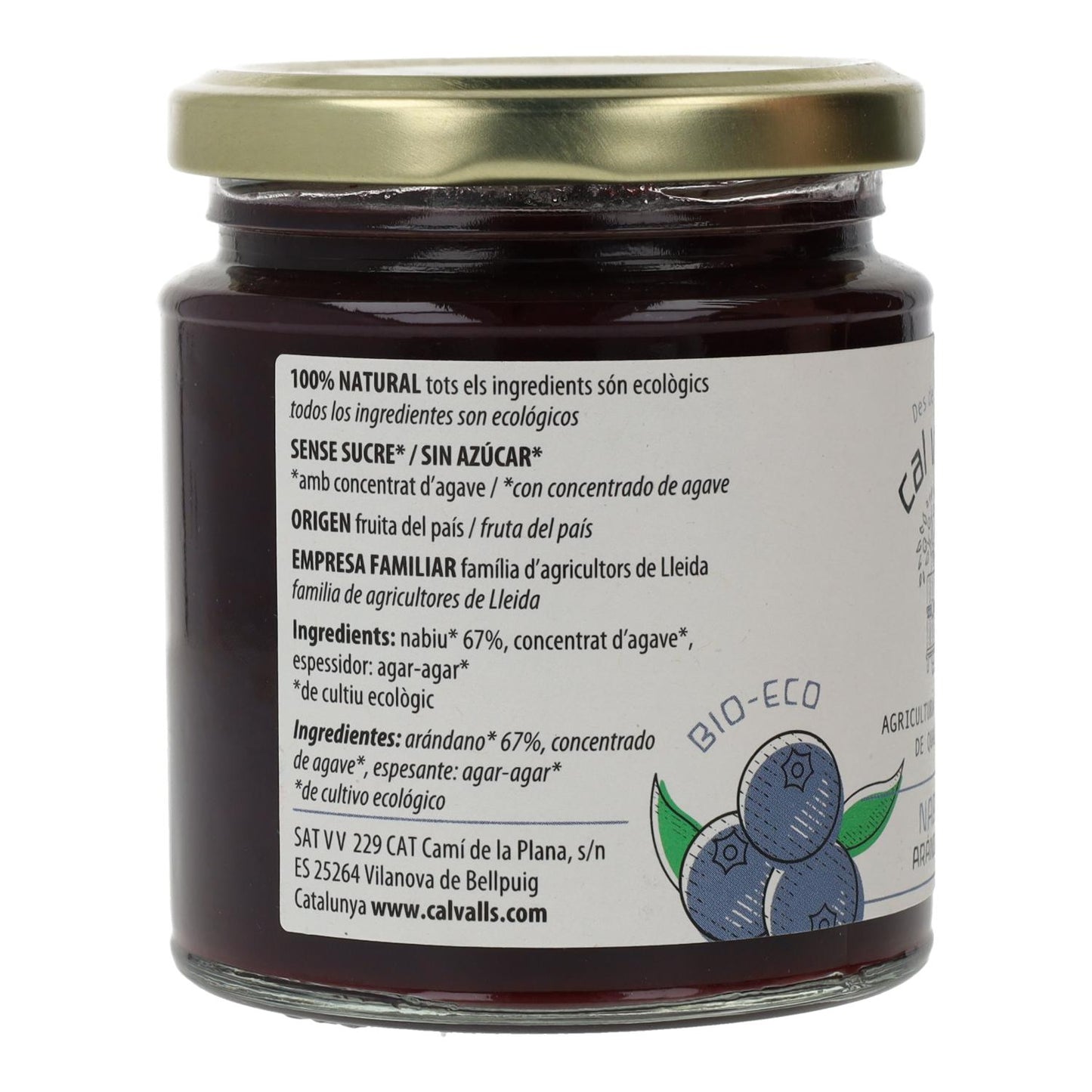 ECO Cal Valls bosbessenjam, 240 g