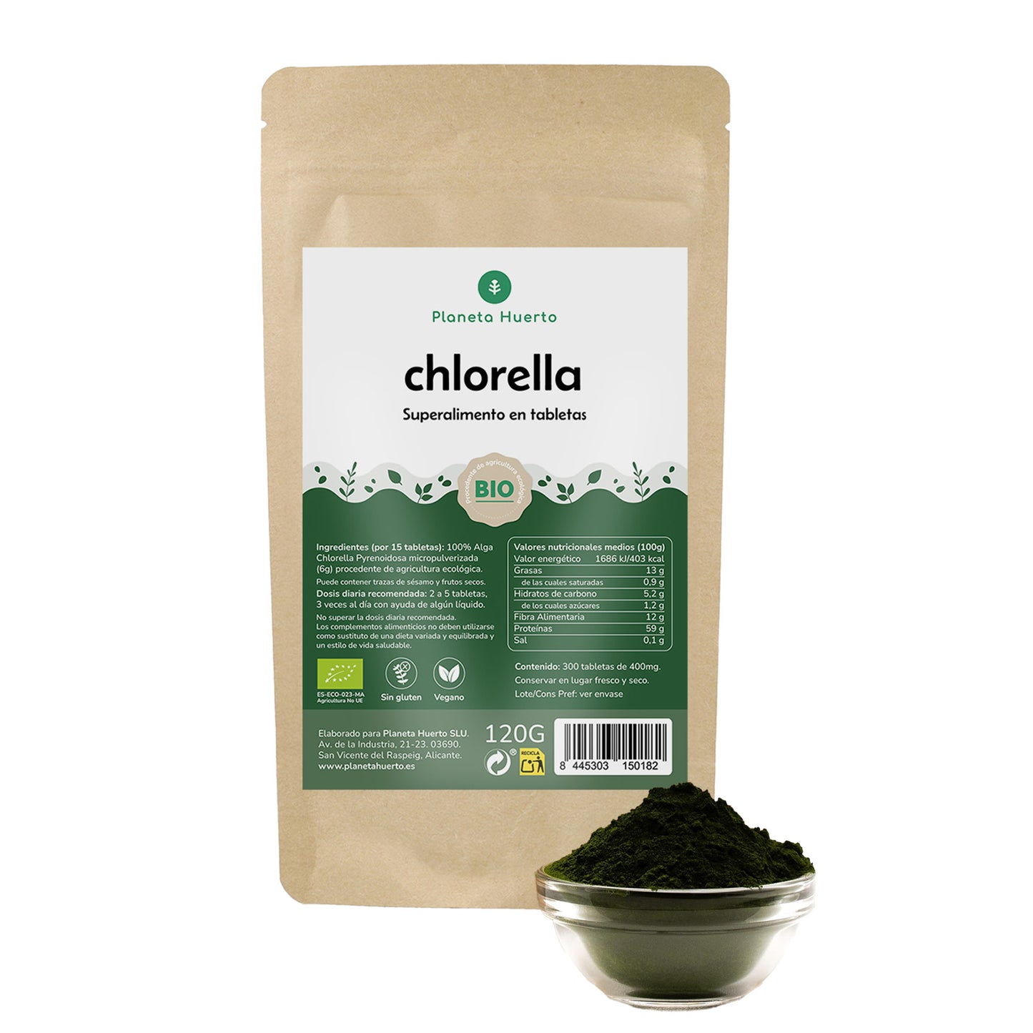 Alga Chlorella en polvo ECO Planeta Huerto 200 gr