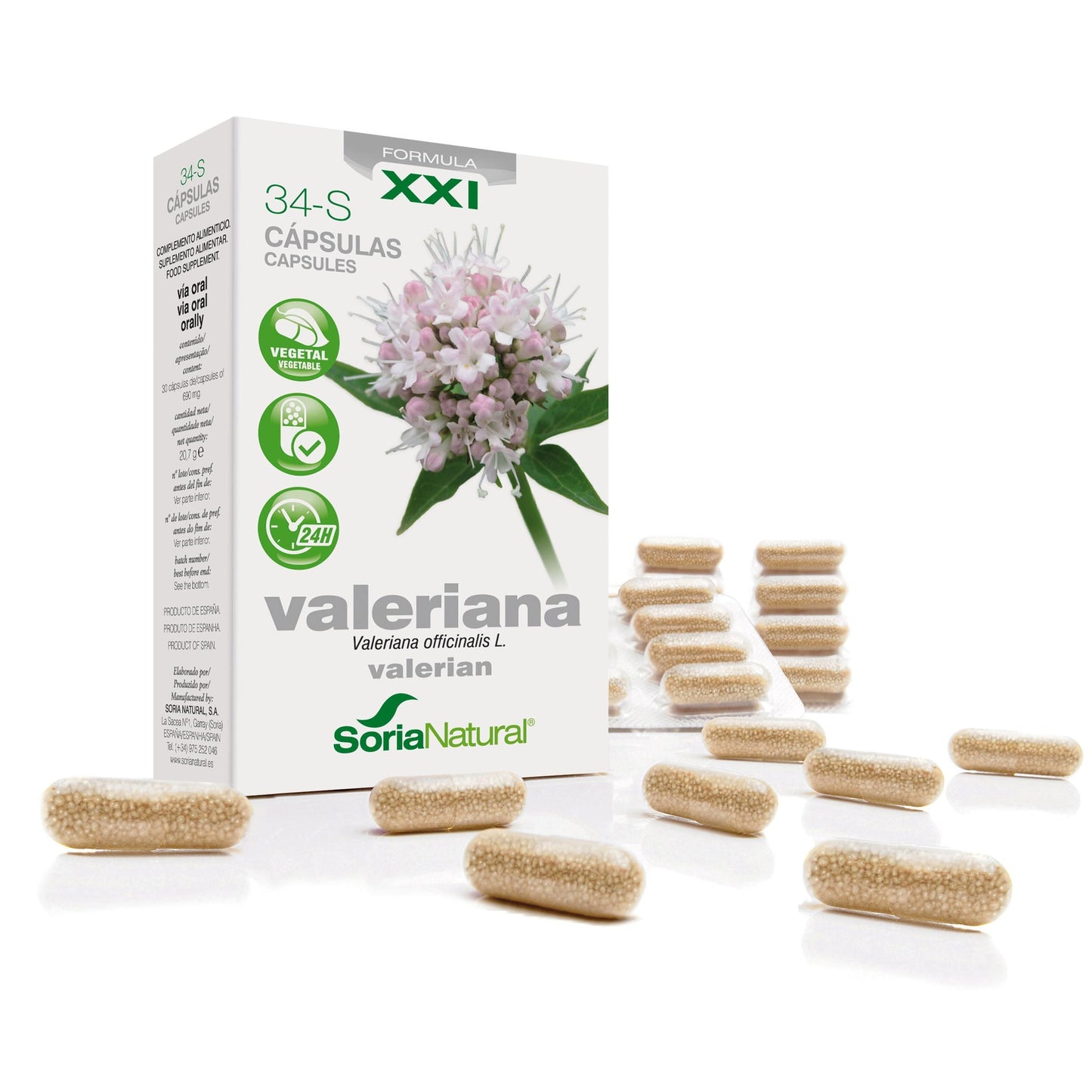 34-S Baldrian XXI · Soria Natural · 30 Kapseln