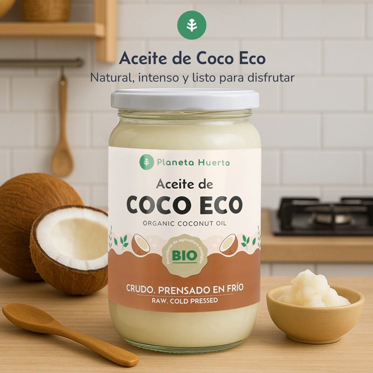 Confezione 3x Olio di cocco vergine ECO Planeta Huerto 1L