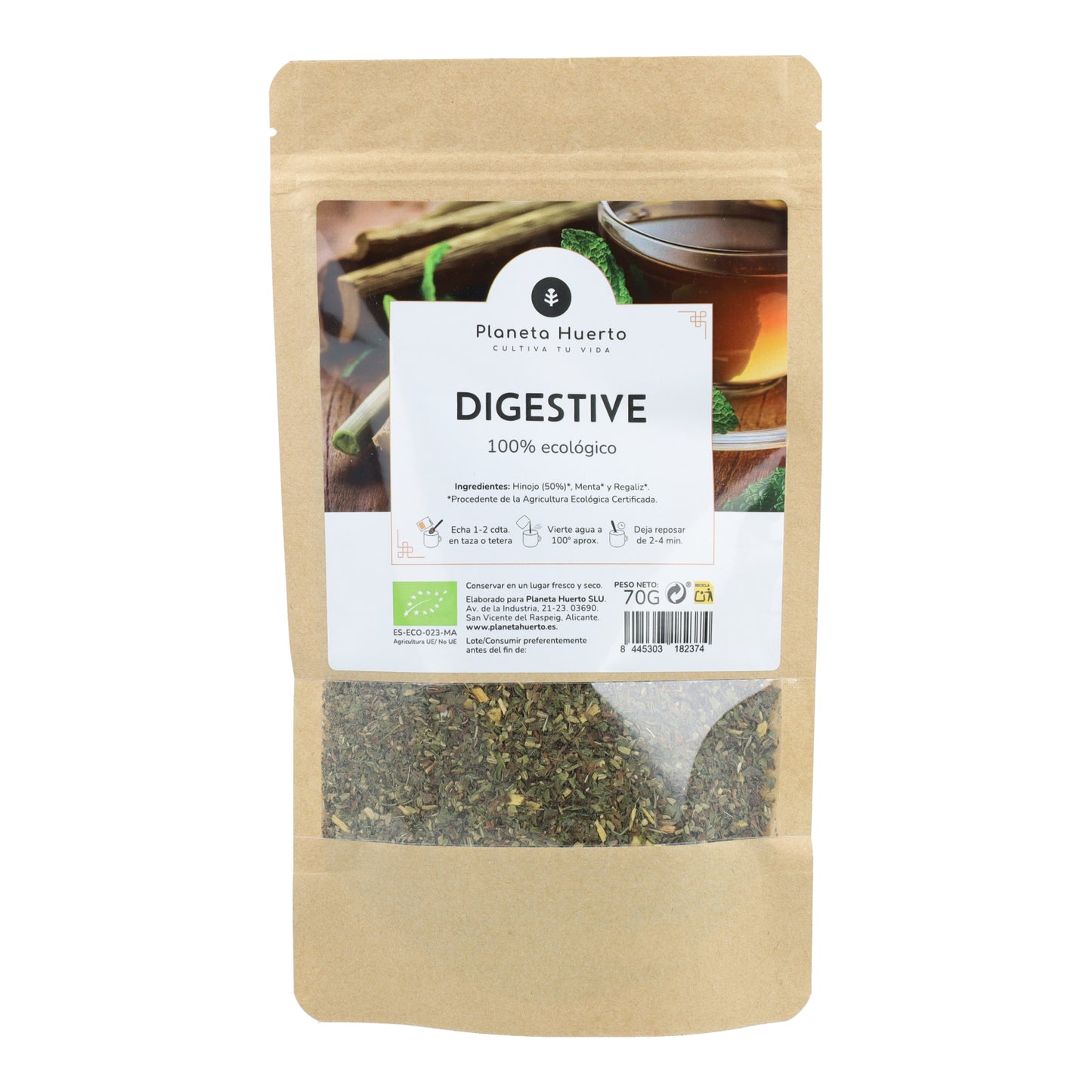 Digestive infusion ECO Fennel, mint and liquorice Planeta Huerto 70g