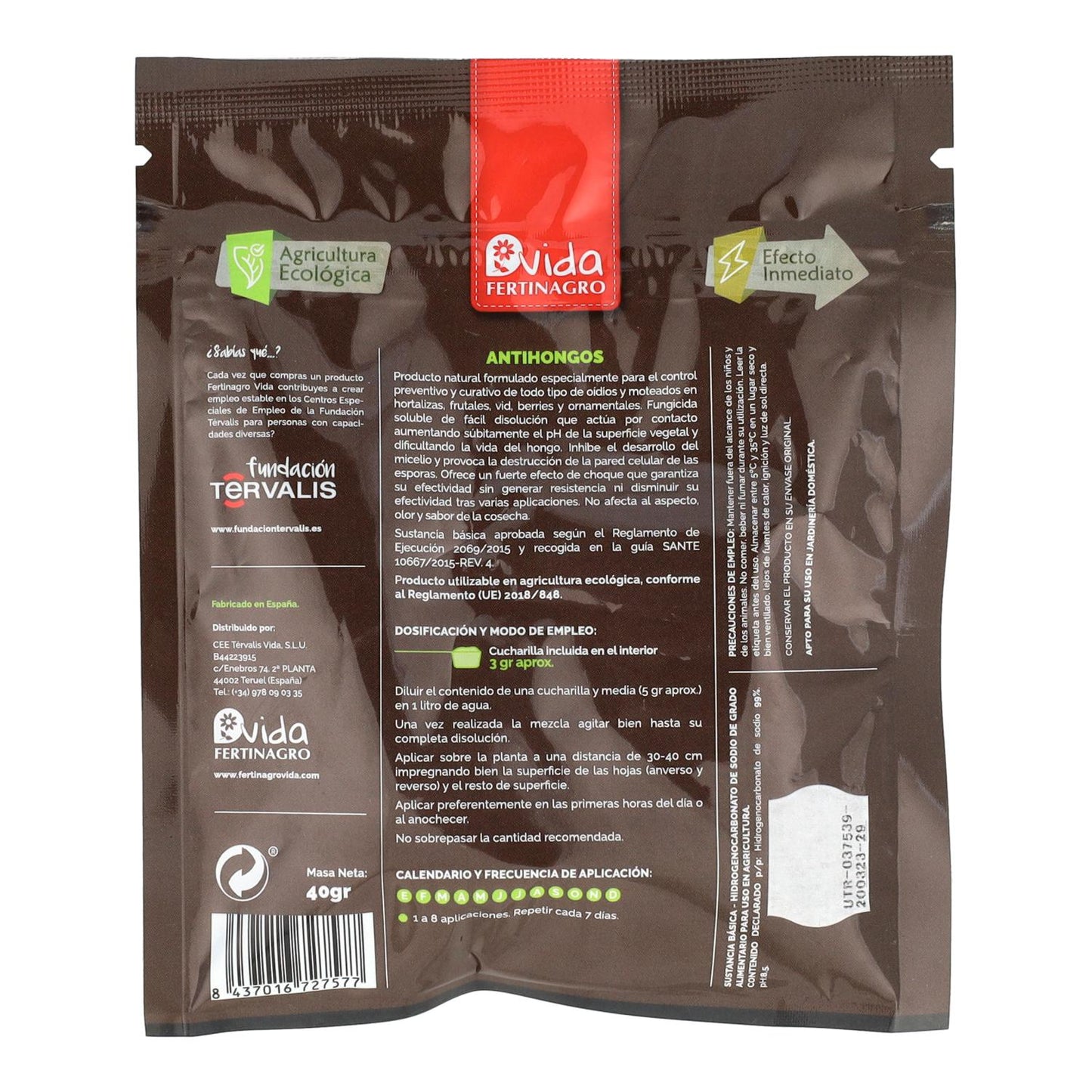 Bio-Fungizidpulver gegen Pilzbefall Fertinagro 40 g Mehltau