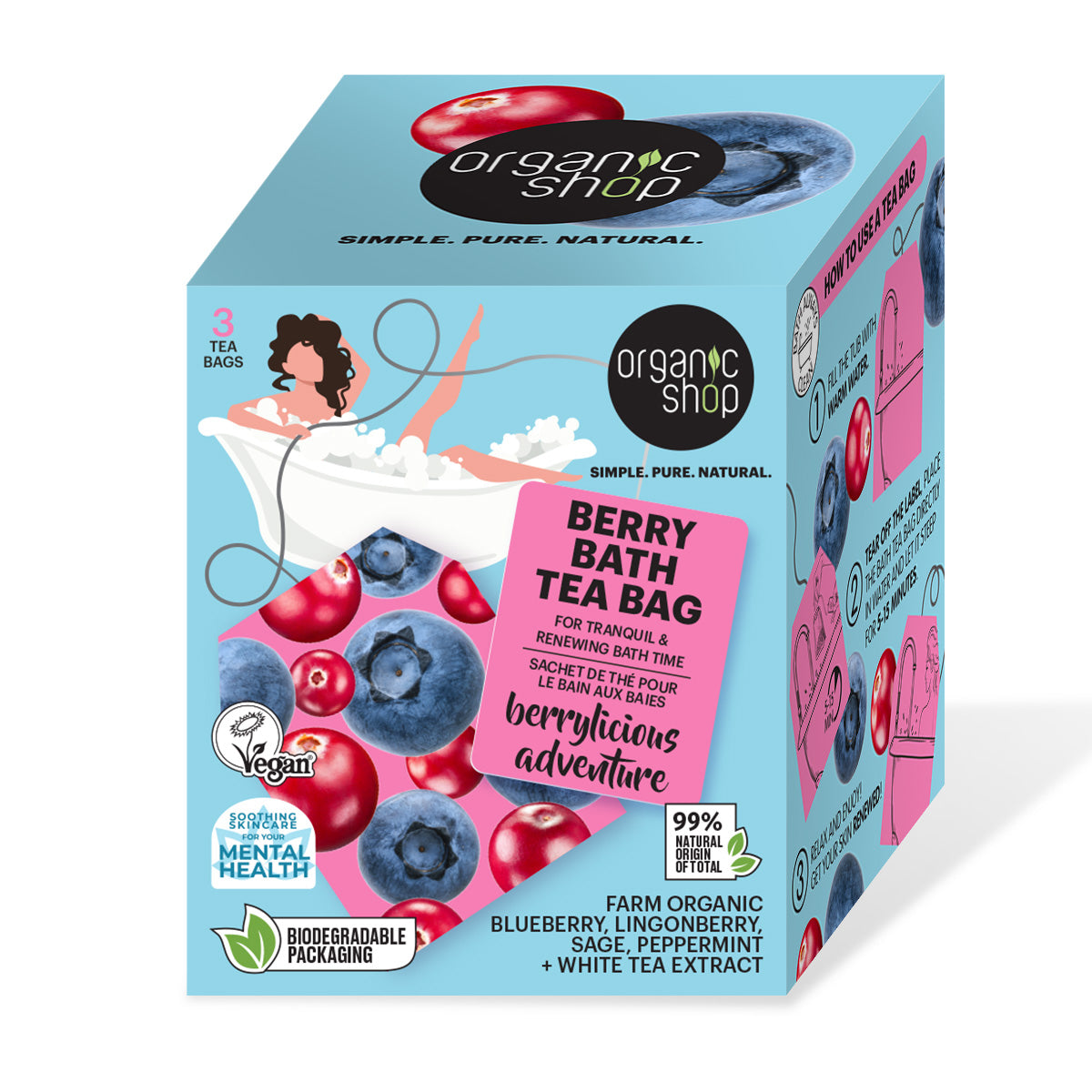 Badeteebeutel mit Beeren „BERRYLICIOUS ADVENTURE”, Organic Shop