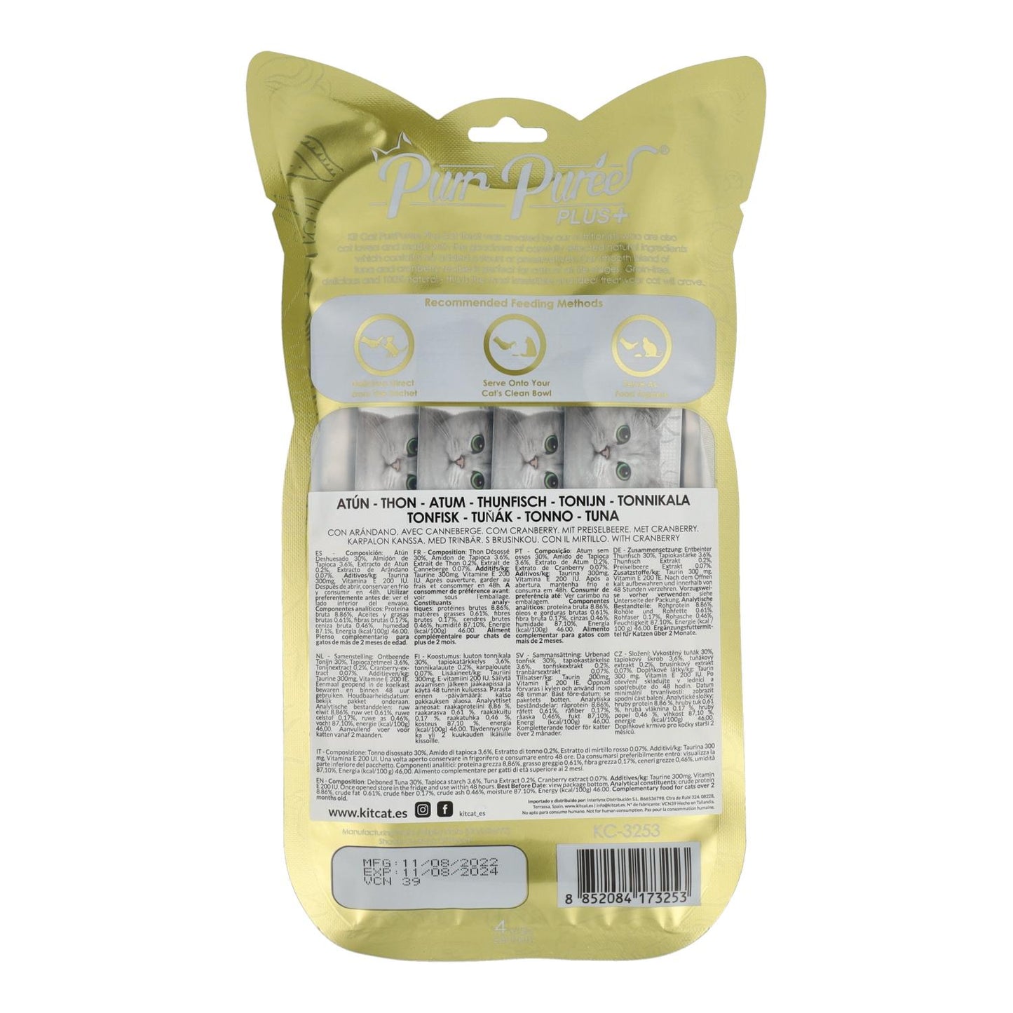 Kit Cat PurrPuree Plus - Tonfisk Urinary Care Kit Cat 4x15 g Krämig snack för katter