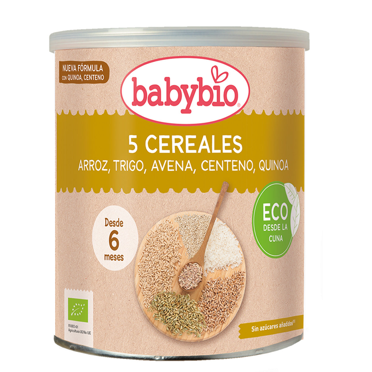 Papilla 5 cereales Arroz, Trigo, Avena, Centeno Y Quinoa Babybio 220 g