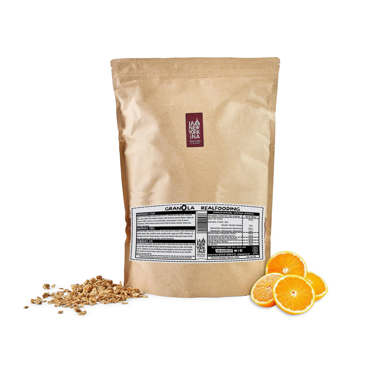 Granola z dodatkiem skórki pomarańczowej i daktyli Realfooding 1,5 kg